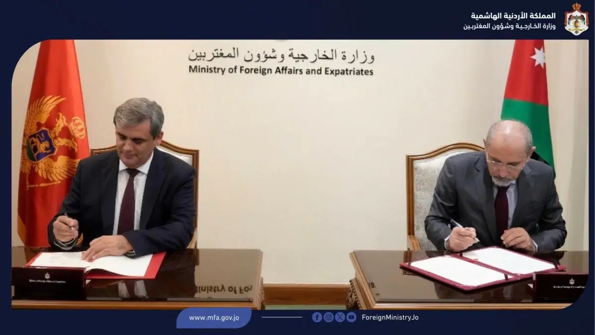 Signing an agreement on visa requirement exemption for diplomatic passport holders between Jordan and Montenegro